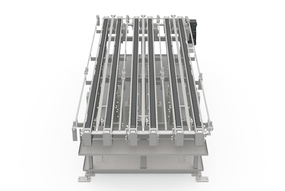 Multi-row stock conveyor Rear
