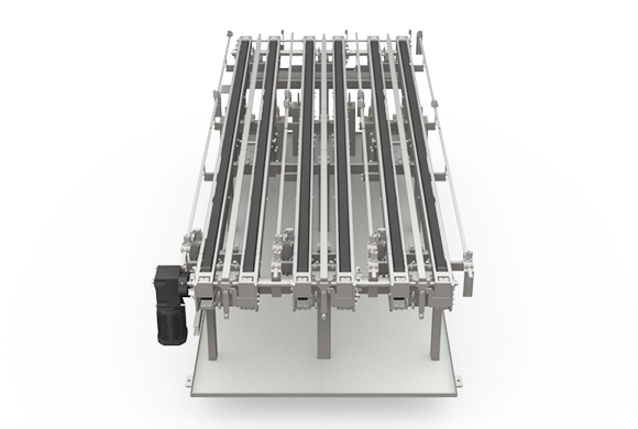 Multi-row stock conveyor Front