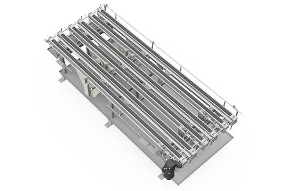 Multi-row stock conveyor Top side/Front/Left side