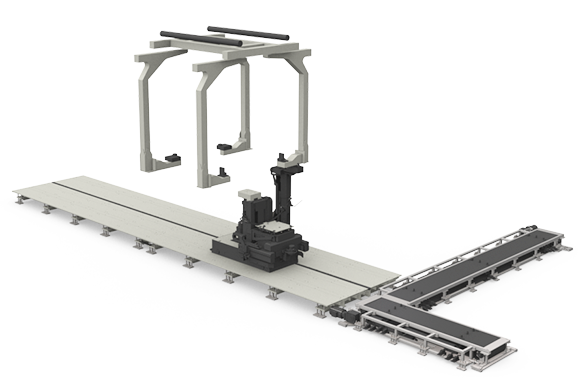 Rear suspension assembly device & conveyor