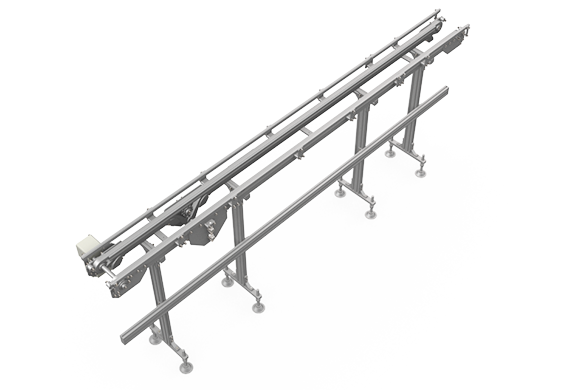 Stock conveyor for clean room (narrow) Top side/Front/Right side